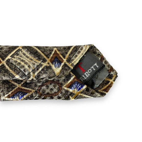 Robert Talbott BOC Men's Tie Size 4 x 58.5 Brown Gold Blue 100% Silk Jacobson's - Picture 8 of 11